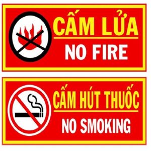 Bảng cấm lửa, cấm hút thuốc